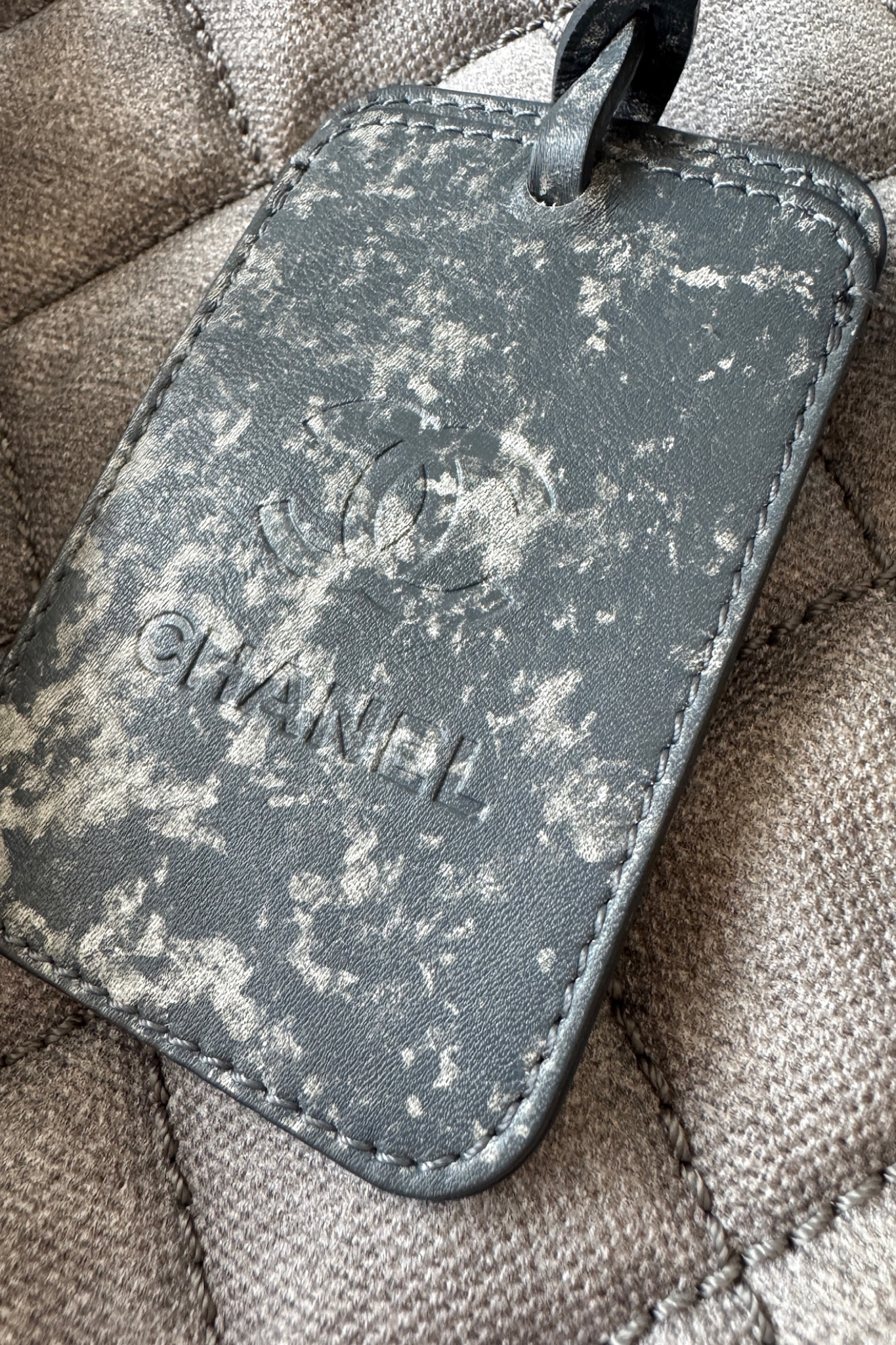 CHANEL Graffiti Printed Canvas Medium Grey Backpack