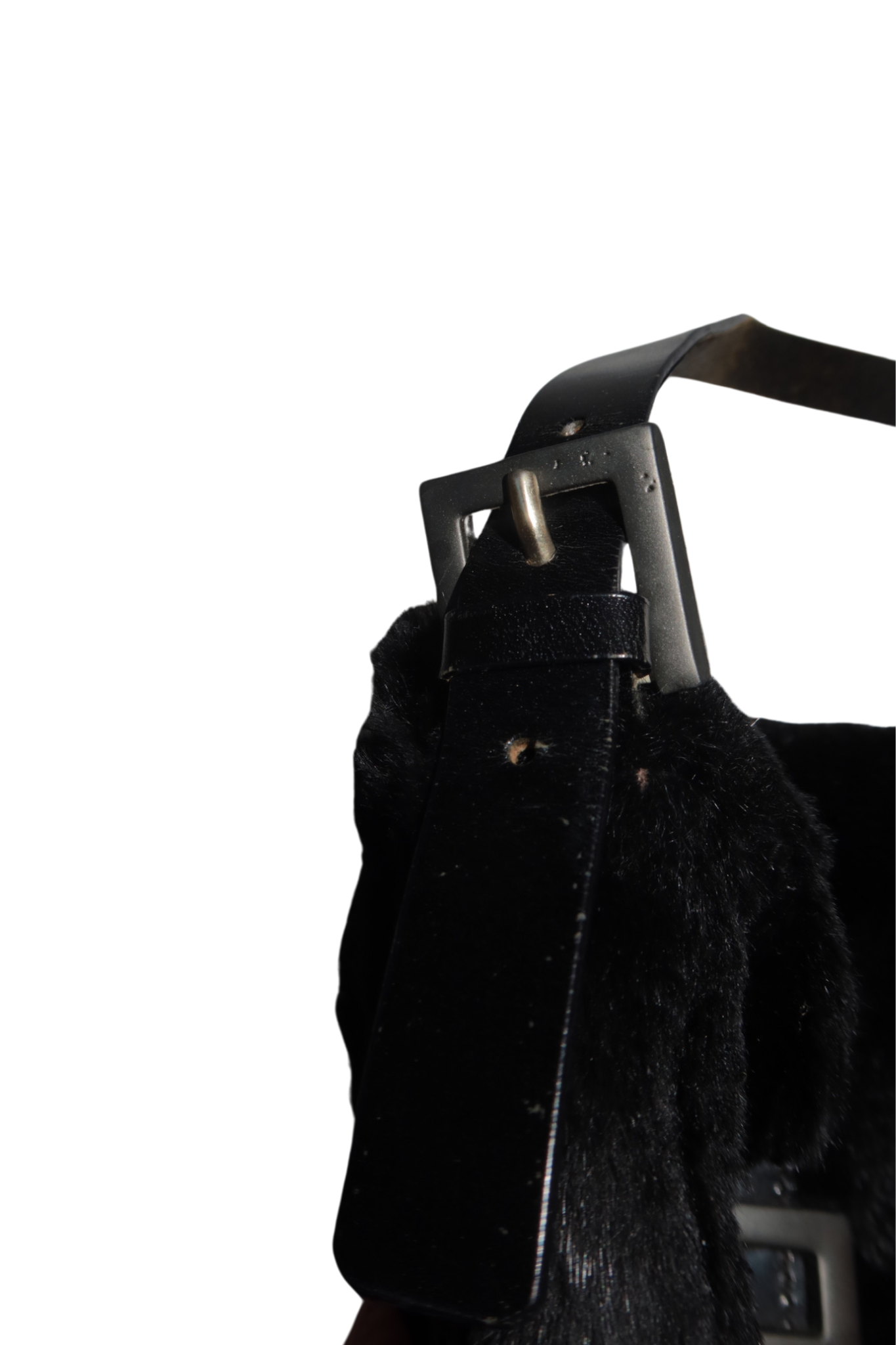 FENDI Black Fur Baguette