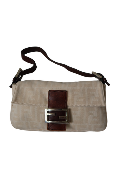 FENDI Zucca Canvas Baguette Shoulder Bag