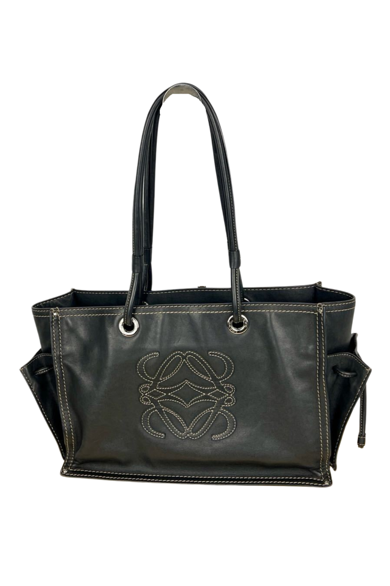 LOEWE Anagram Love Logo Shopper Black Tote Bag – Reamono LOEWE Anagram Love Logo Shopper Black Tote Bag – Reamono