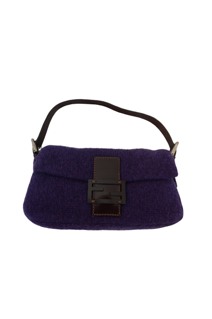 FENDI Purple Wool Baguette