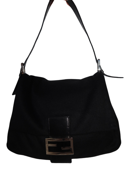 FENDI Black Cloth Mama Baguette