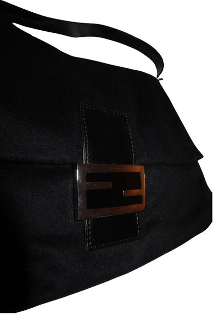 FENDI Black Cloth Mama Baguette