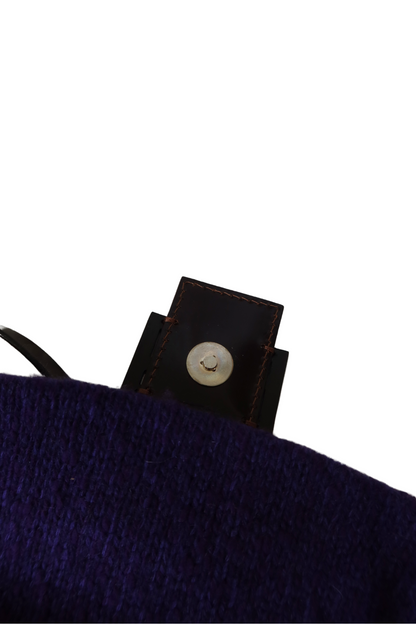 FENDI Purple Wool Baguette