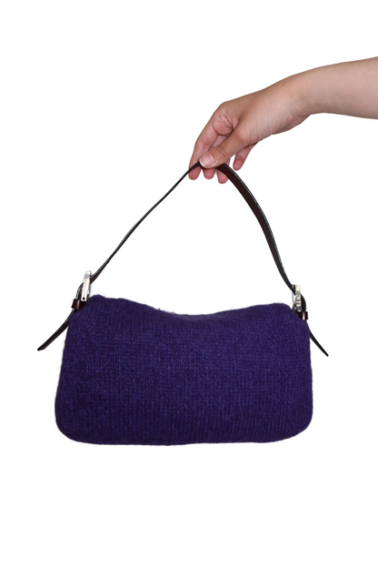 FENDI Purple Wool Baguette