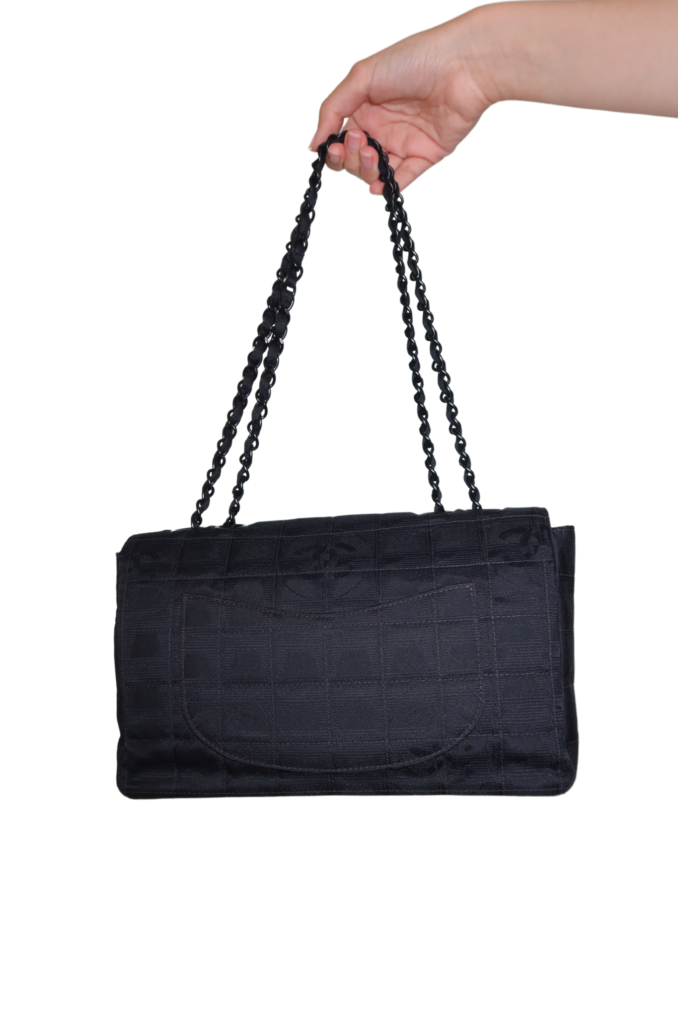 CHANEL Black Travel Line Nylon CC Flap Bag