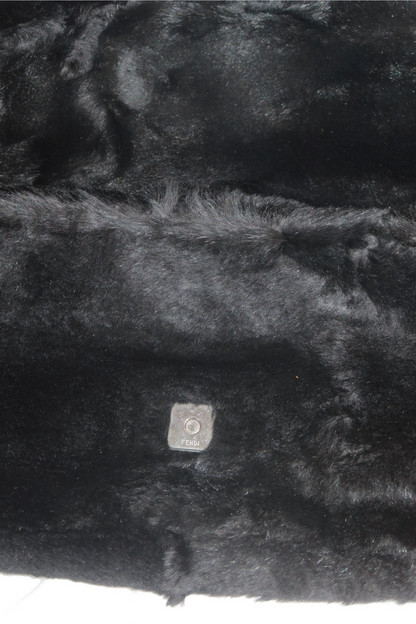 FENDI Black Fur Baguette