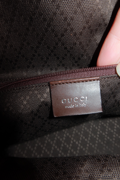 GUCCI Leather Trim Nylon Hobo