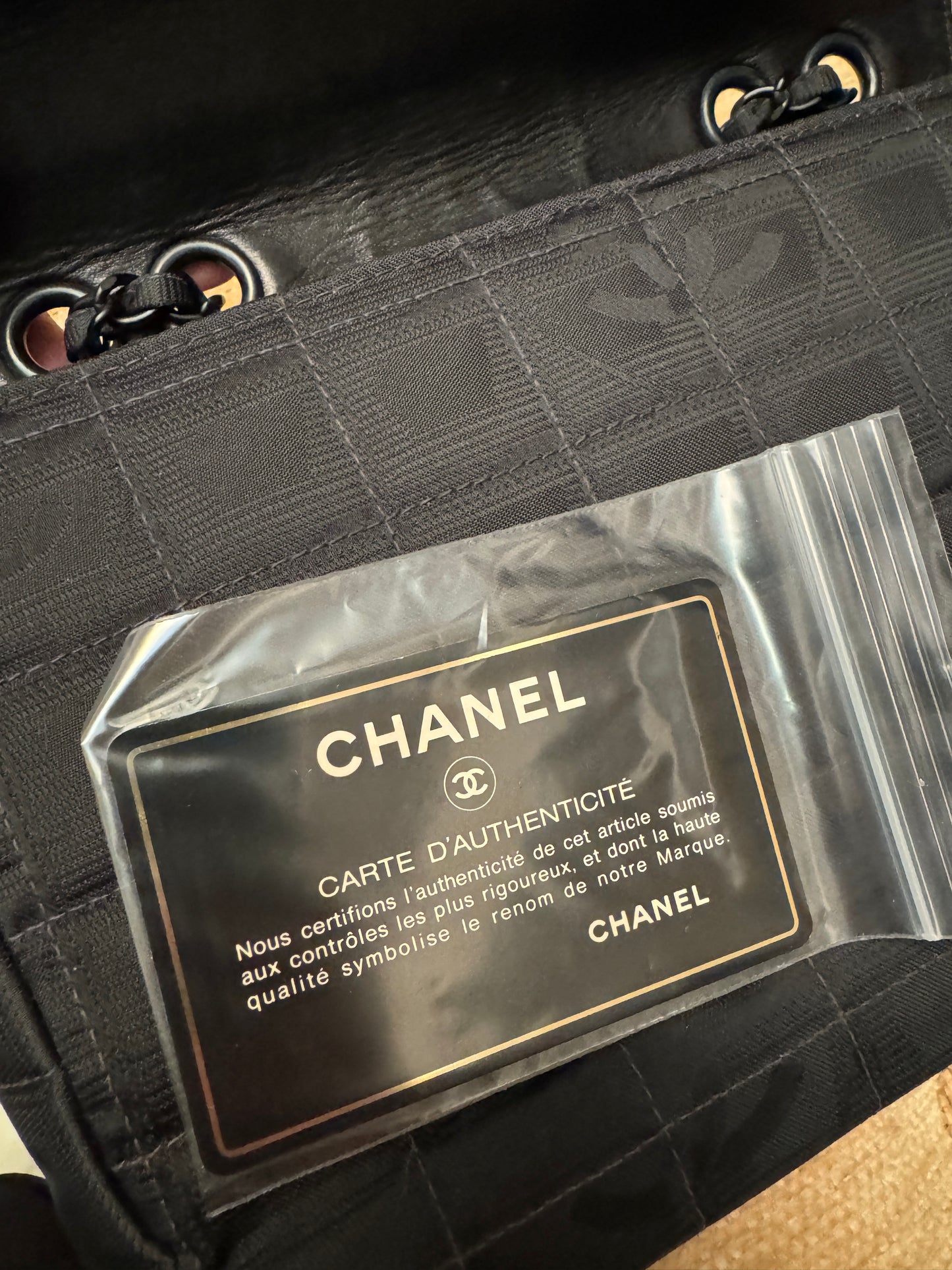 CHANEL Black Travel Line Nylon CC Flap Bag