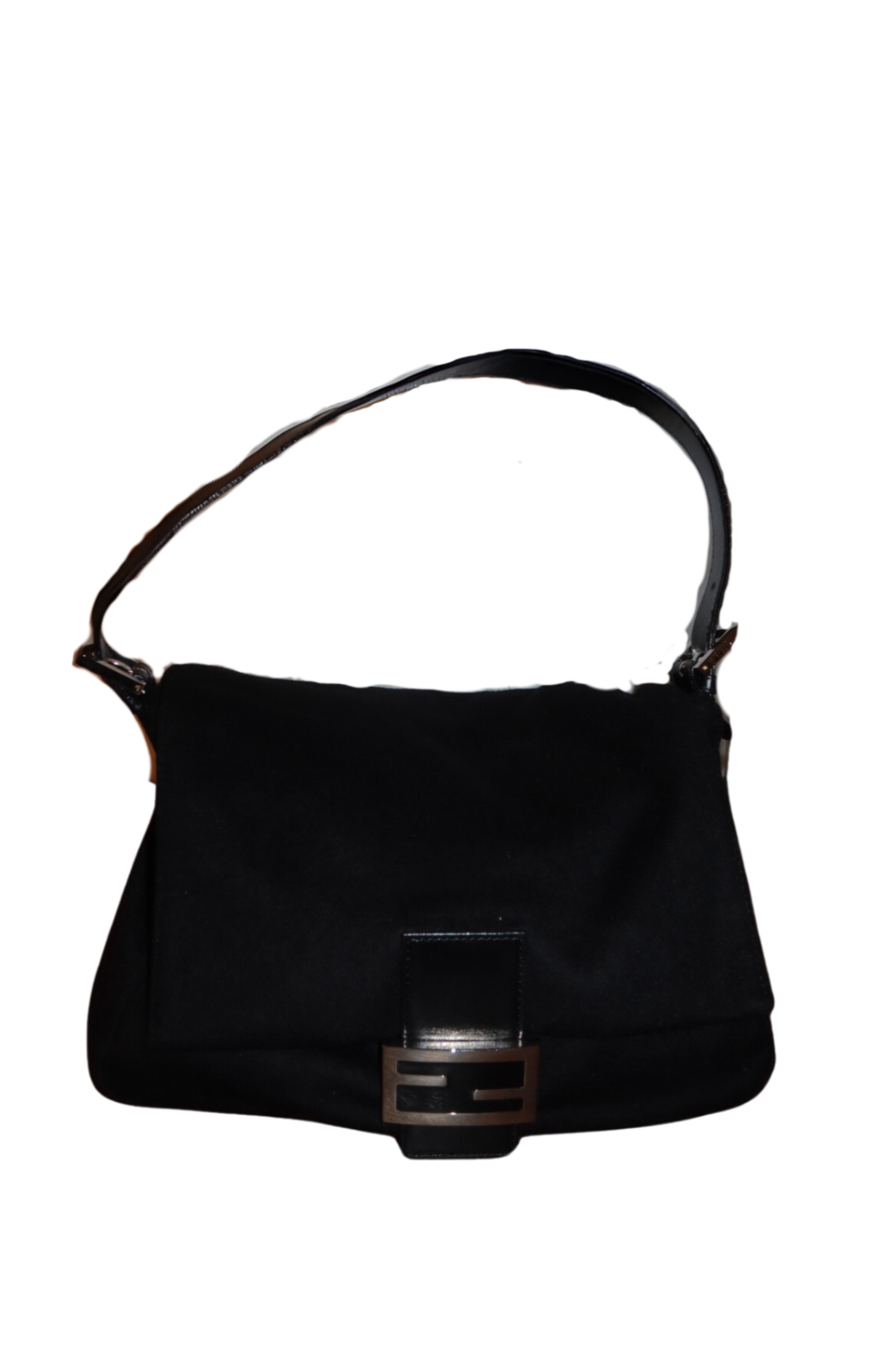 FENDI Black Cloth Mama Baguette